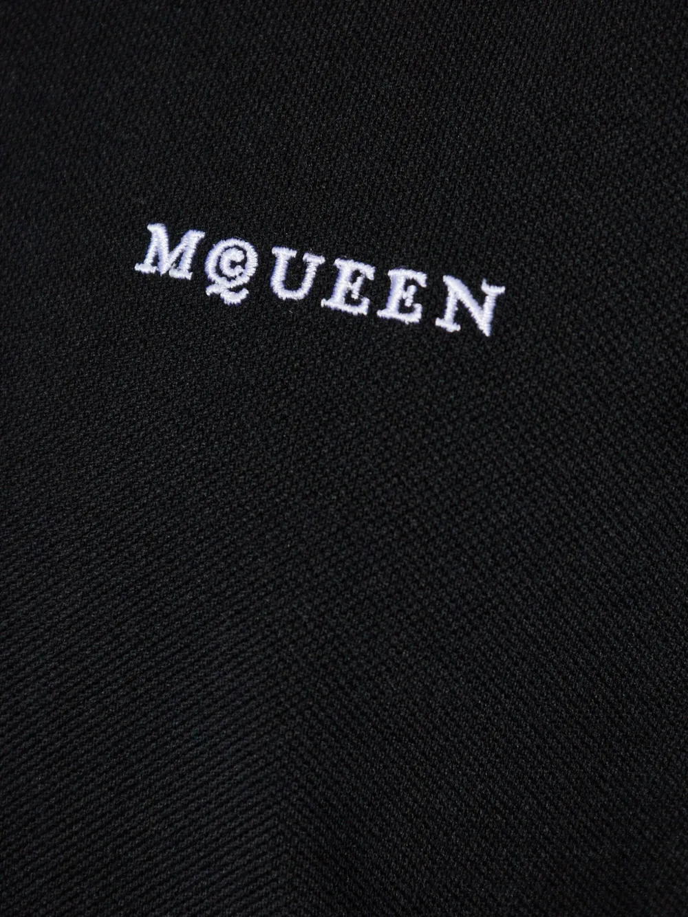 Alexander McQueen Katoenen poloshirt met geborduurd logo Zwart