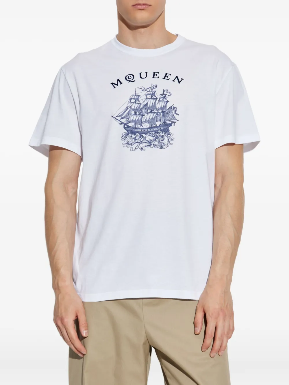 Alexander McQueen T-shirt met grafische print Wit