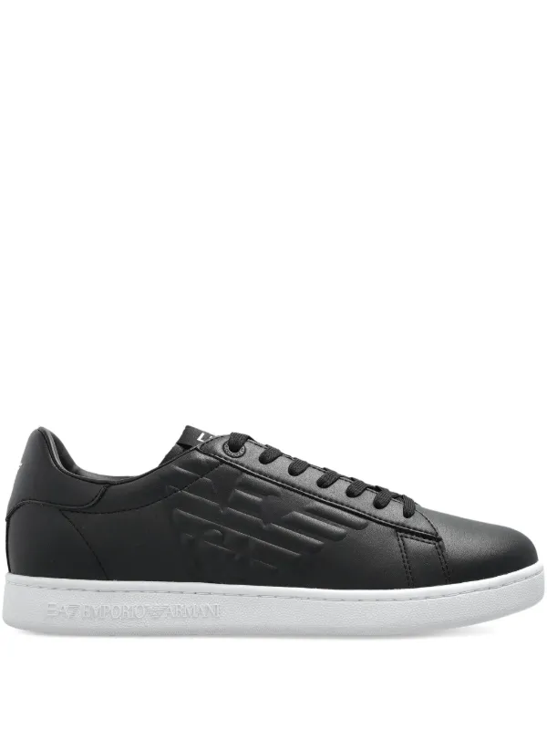 Logos Negro Zapatillas Piel Negro Ea7 Emporio Armani Zapatillas De