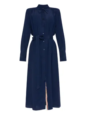 twinset belted denim long dress TWINSET Belted Denim Long Dress | Blue