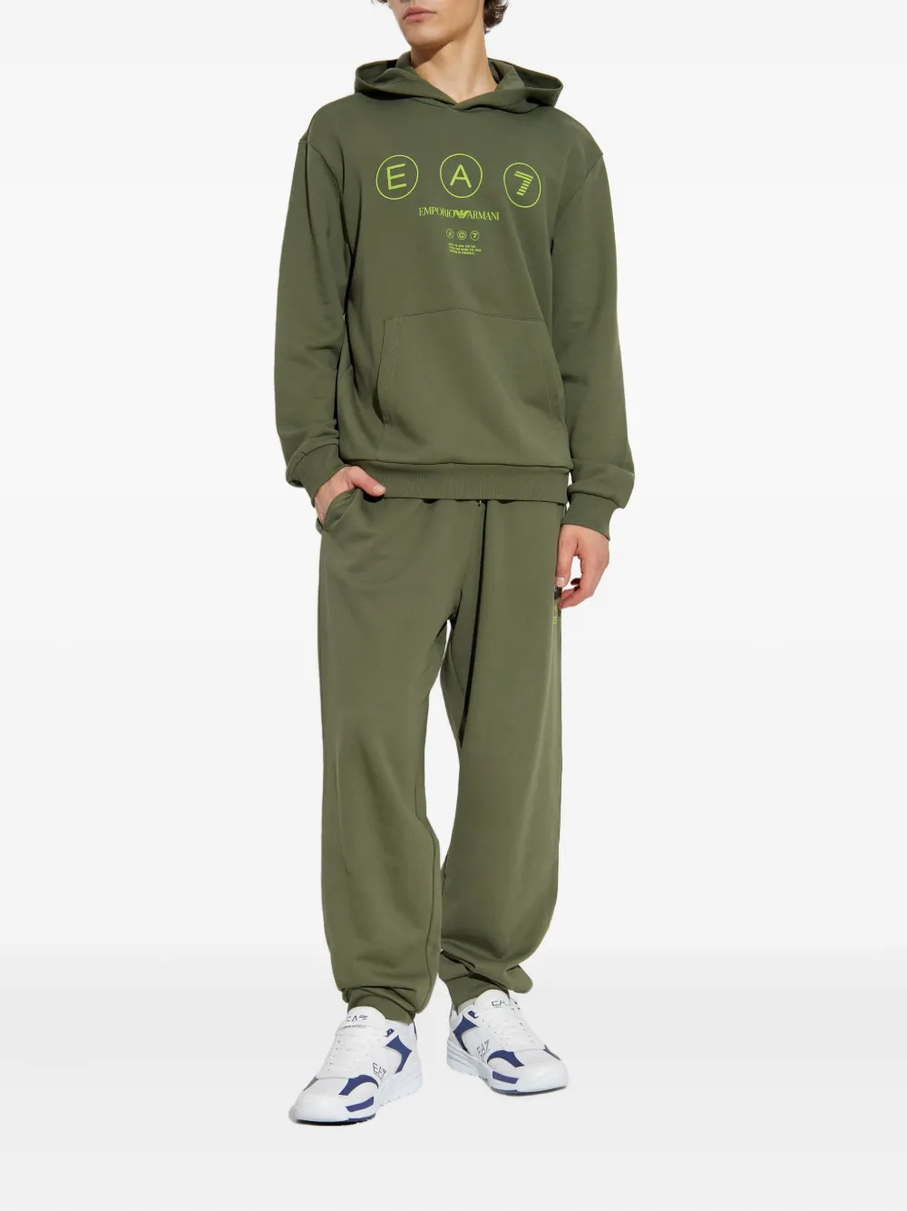 Ea7 Emporio Armani Katoenen trainingsbroek Groen