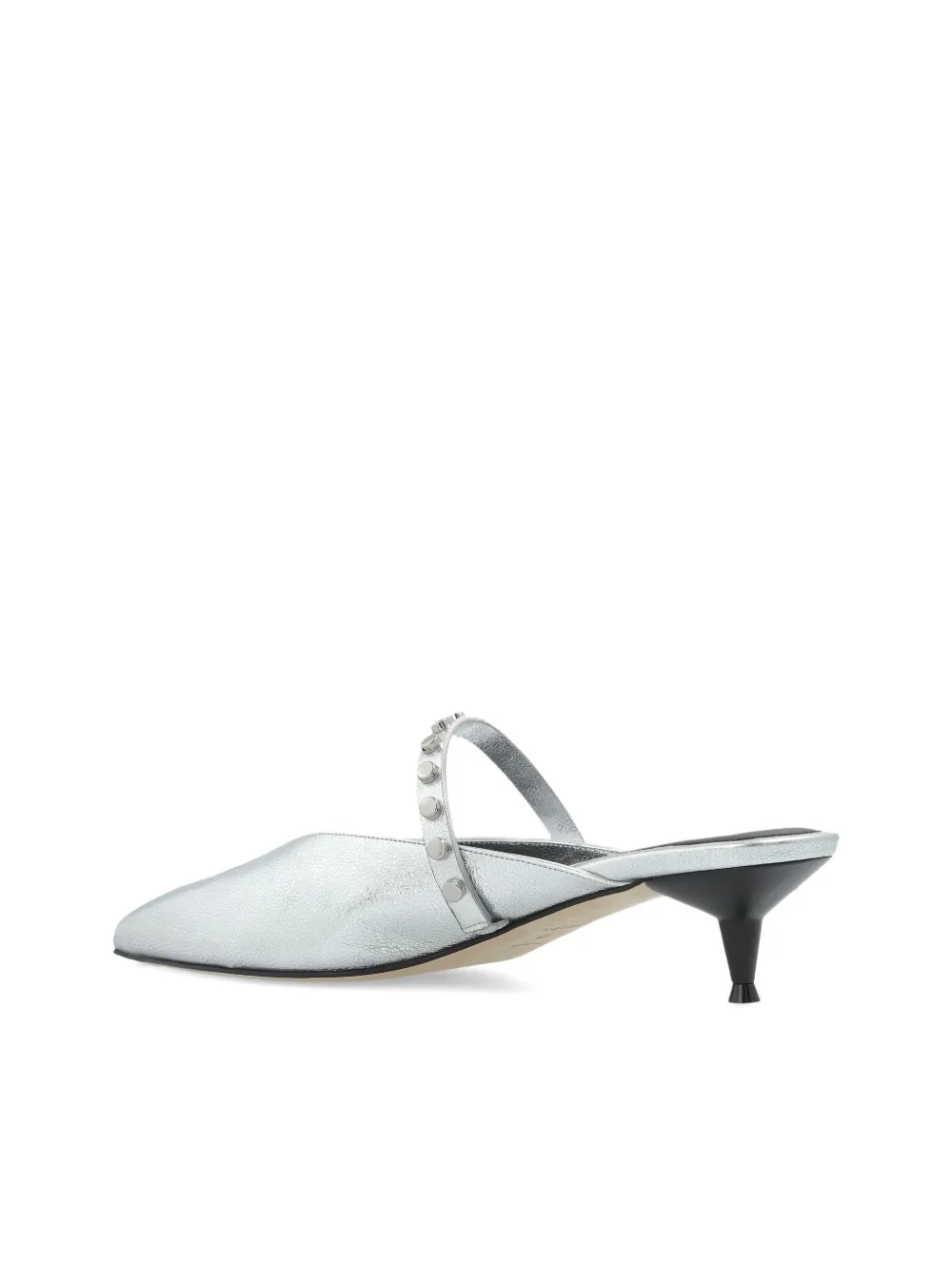 Alexander McQueen leather heeled pumps Silver