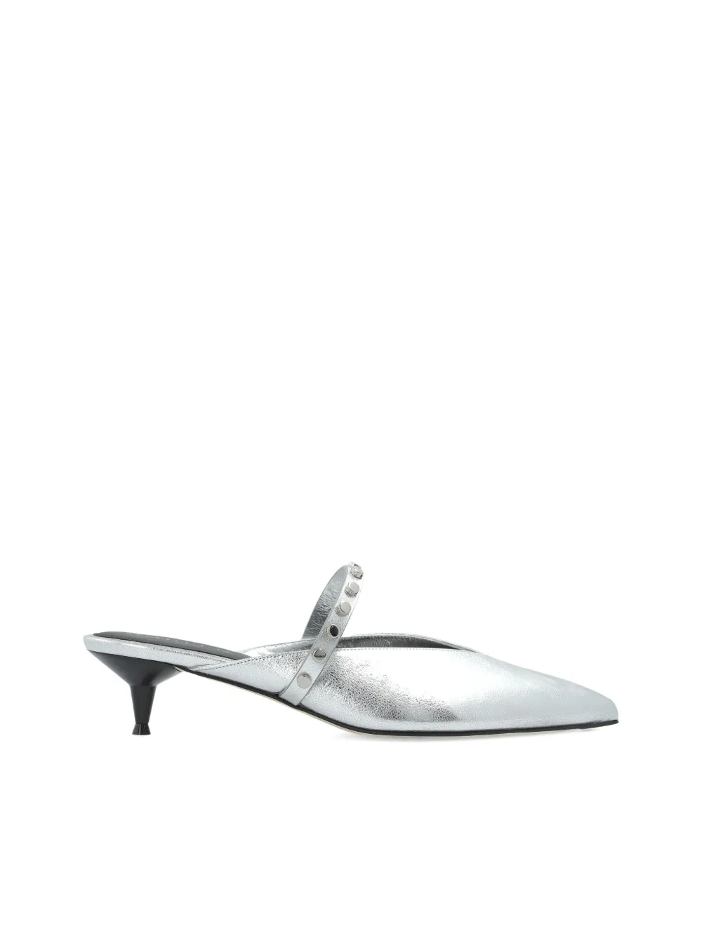 Alexander McQueen leather heeled pumps Silver