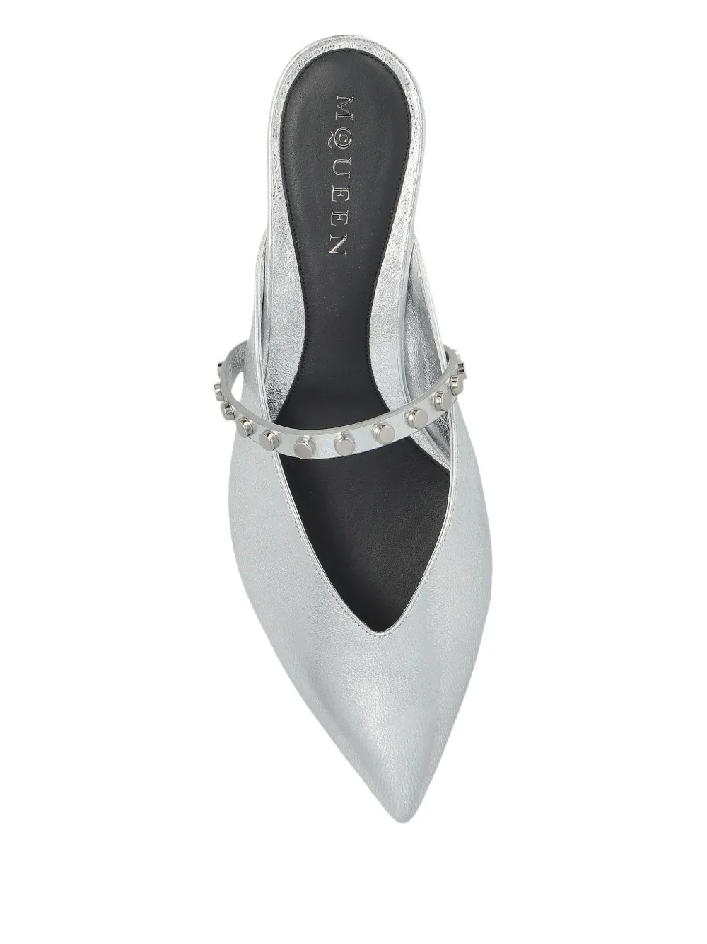 Alexander McQueen leather heeled pumps Silver