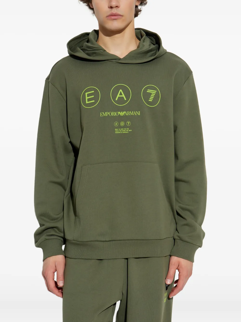 Ea7 Emporio Armani Hoodie met logoprint Groen