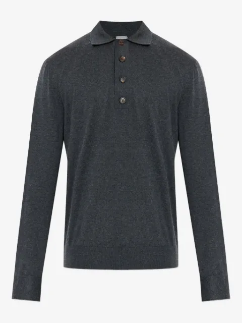 Eleventy long-sleeve polo shirt