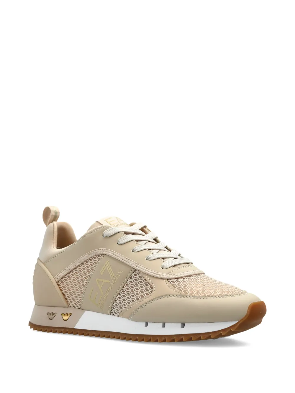 Ea7 Emporio Armani Leren sneakers Beige