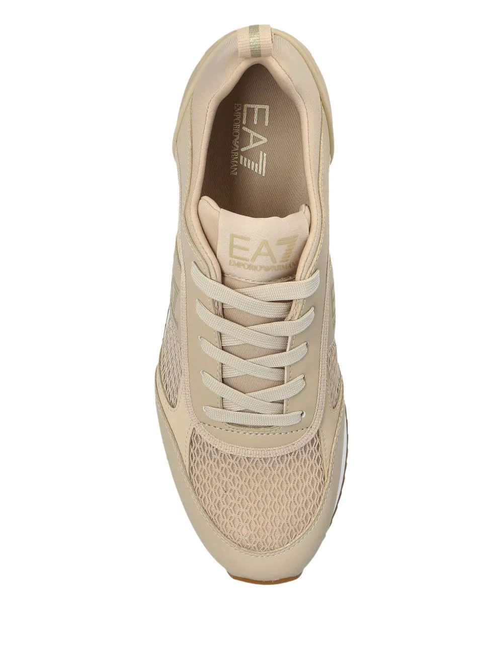 Ea7 Emporio Armani Leren sneakers Beige
