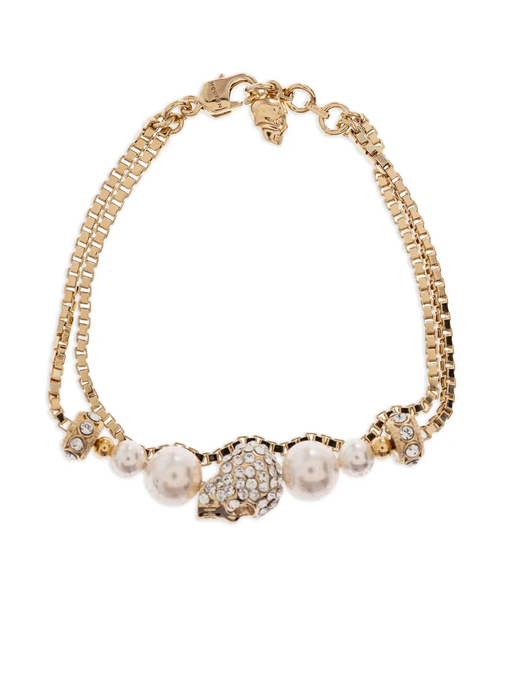 Alexander McQueen crystal-embellished bracelet | Gold | Image 1