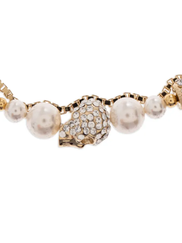 Alexander McQueen クリスタル ブレスレット | ゴールドトーン