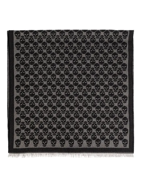 Alexander McQueen skull-patterned fringed scarf