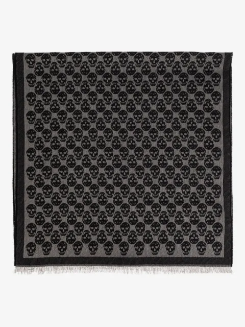 Alexander McQueen skull-patterned fringed scarf
