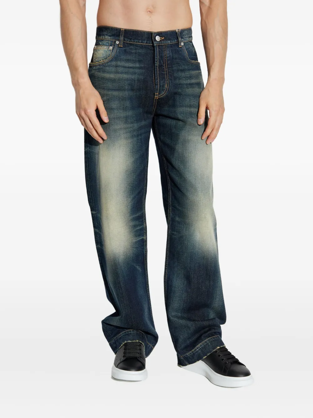 Alexander McQueen Jeans met vervaagd effect Blauw
