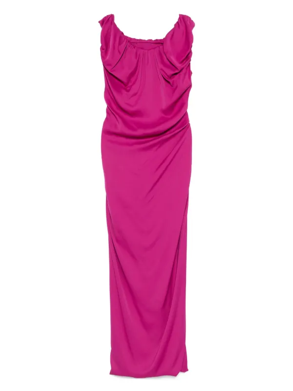 Vivienne Westwood★ジニーアンバーロングドレス Long Ginnie Amber draped maxi dress in pink - Vivienne