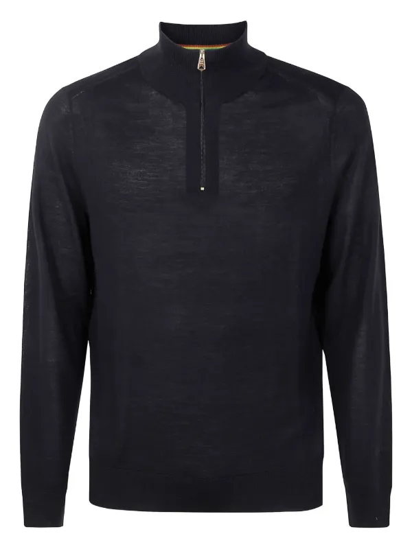 Paul Smith High-neck Half-zip Sweater in Black