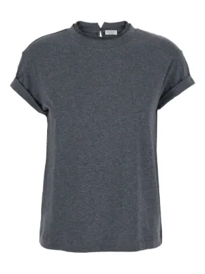 美品✨BRUNELLO CUCINELLI モニーレ カットソー Tシャツ Brunello Cucinelli Monile Ribbed T-shirt | Grey | FARFETCH