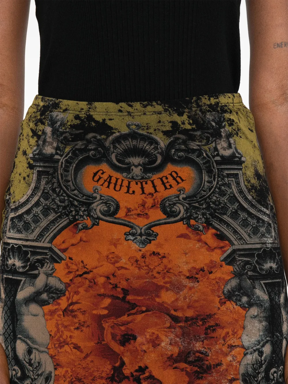 Jean Paul Gaultier Rok met barokprint Oranje