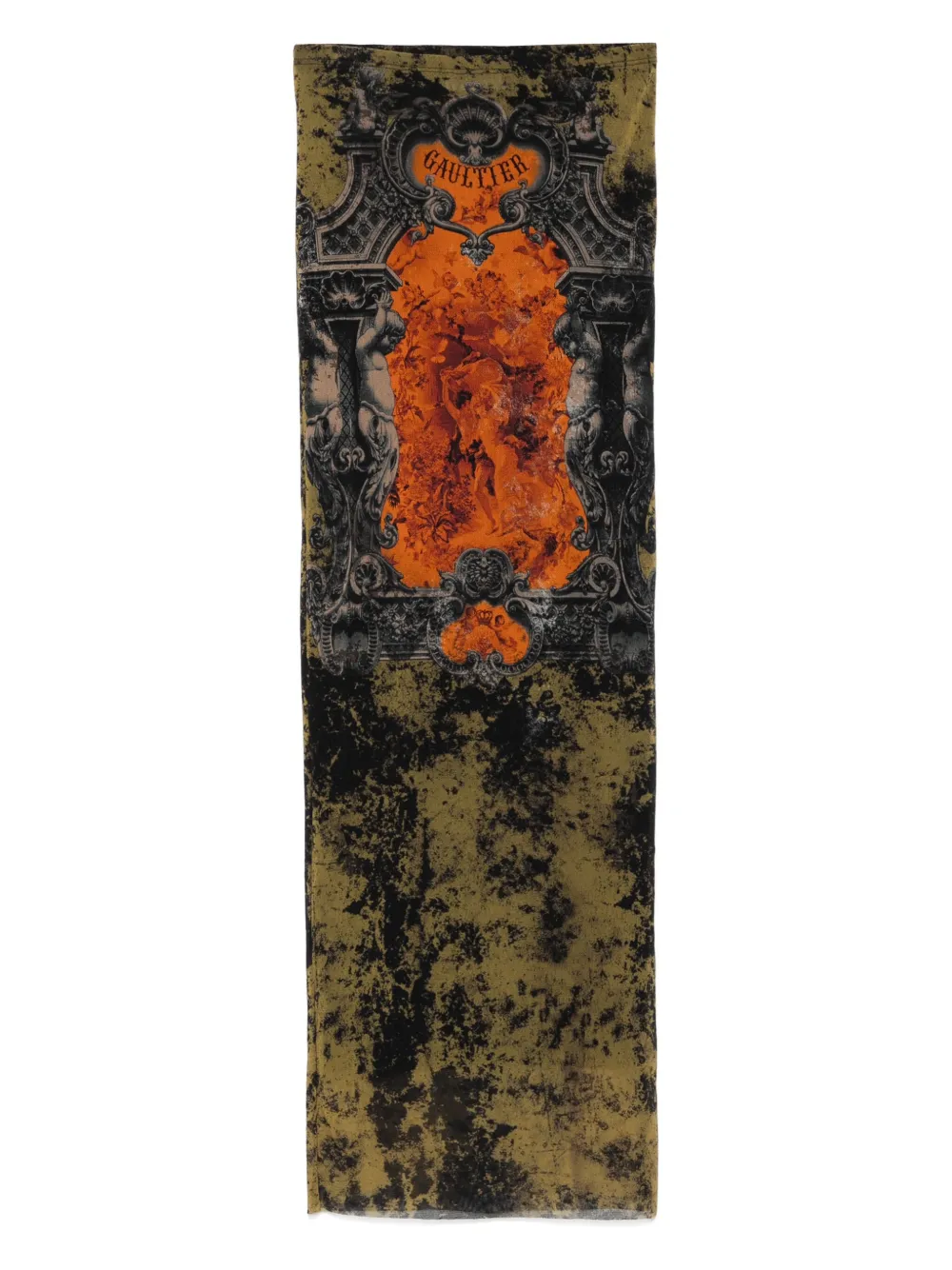 Jean Paul Gaultier baroque-print skirt | Orange | Image 1