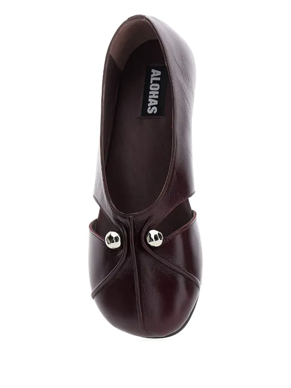 フラットシューズ Alohas Ravena Rift Burgundy Leather Ballet Flats Alohas Ravena Rift Burgundy Leather Ballet Flats IT 36 Women