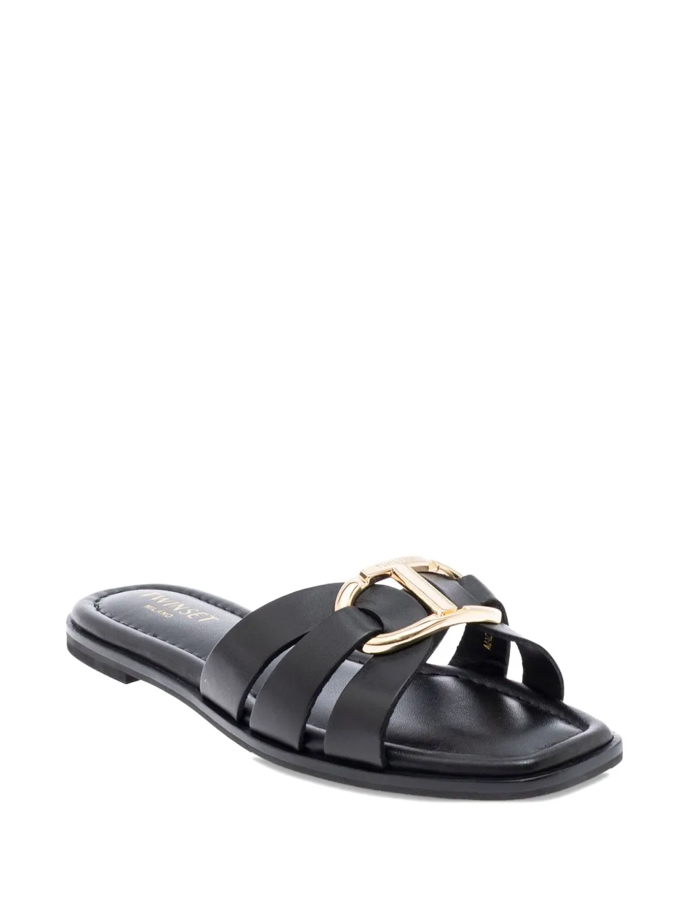 TWINSET leather sandals Black
