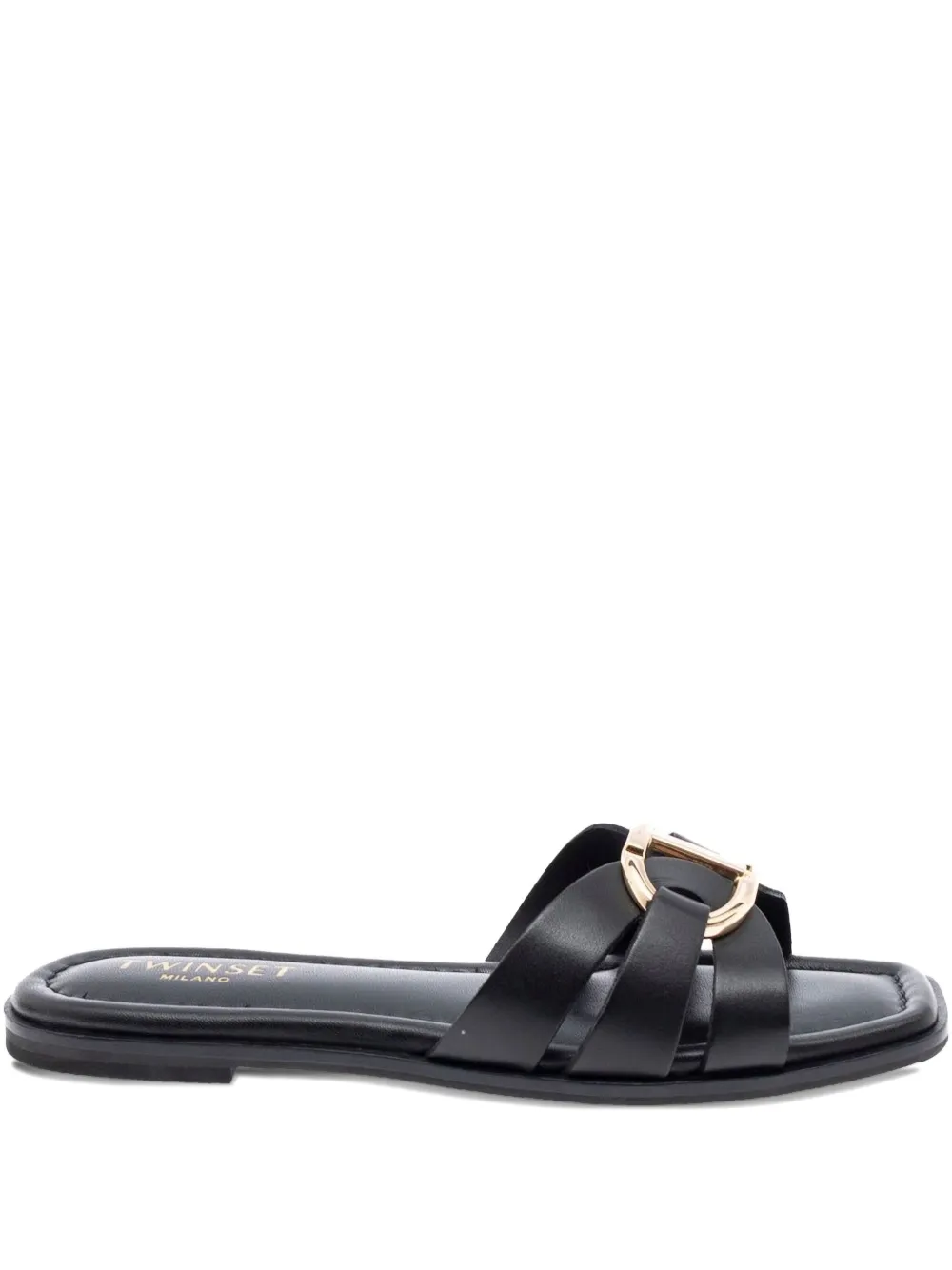 TWINSET leather sandals Black