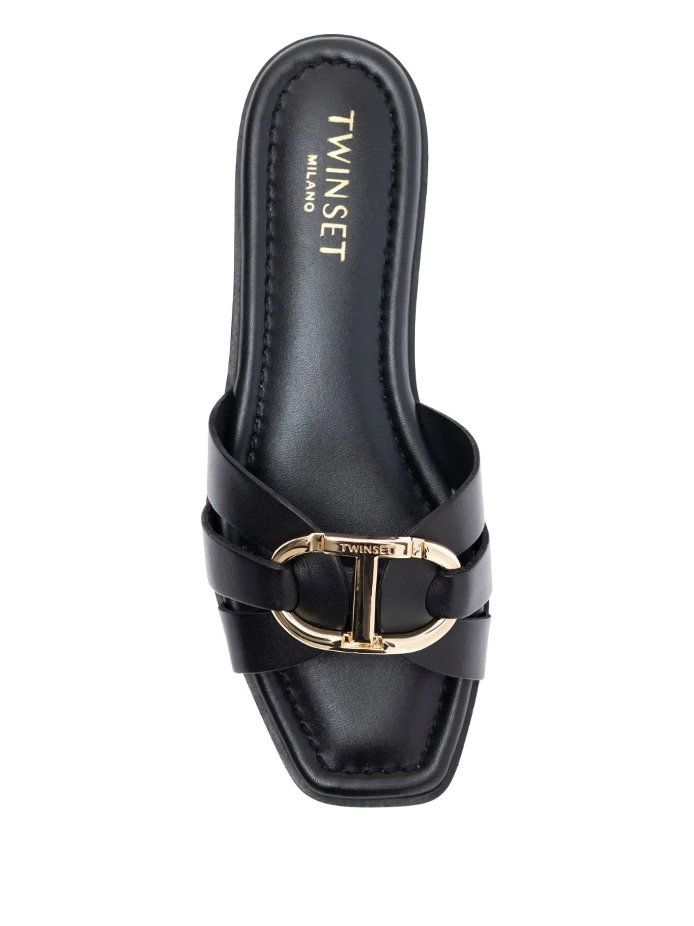 TWINSET leather sandals Black