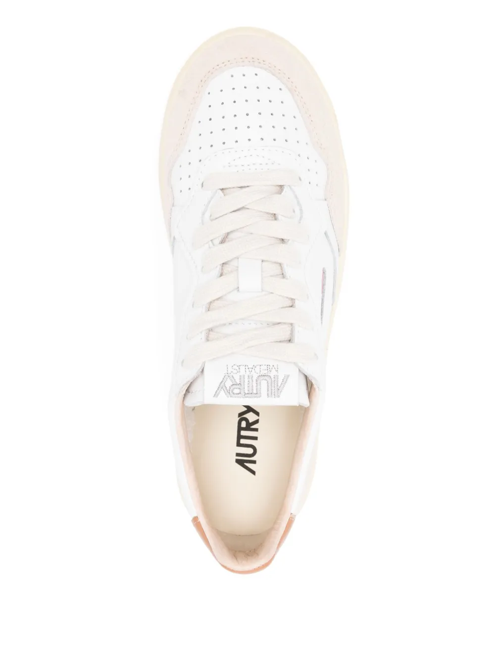 Autry leather suede panel trainers White