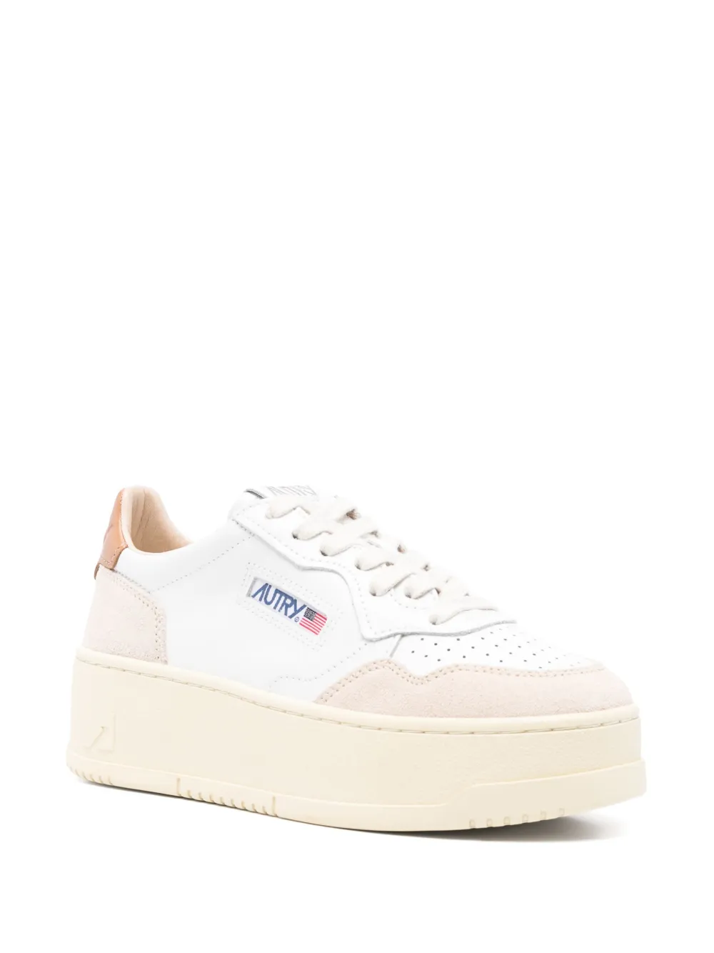 Autry leather suede panel trainers White