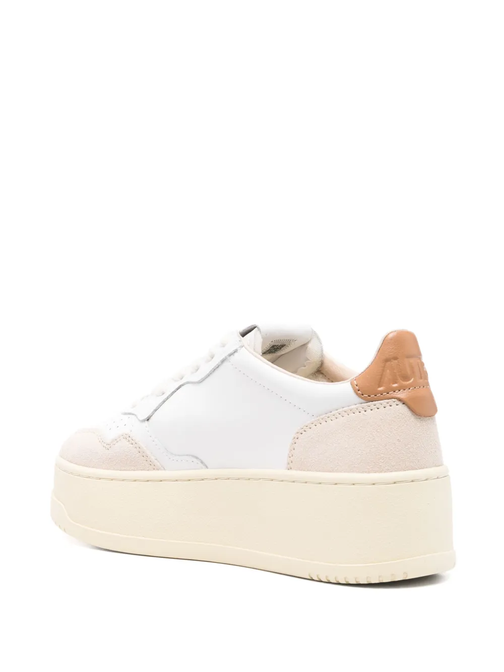 Autry leather suede panel trainers White