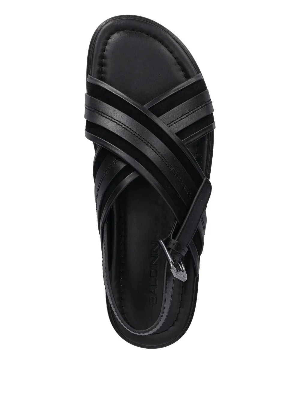Baldinini crossed-strap leather sandals Black