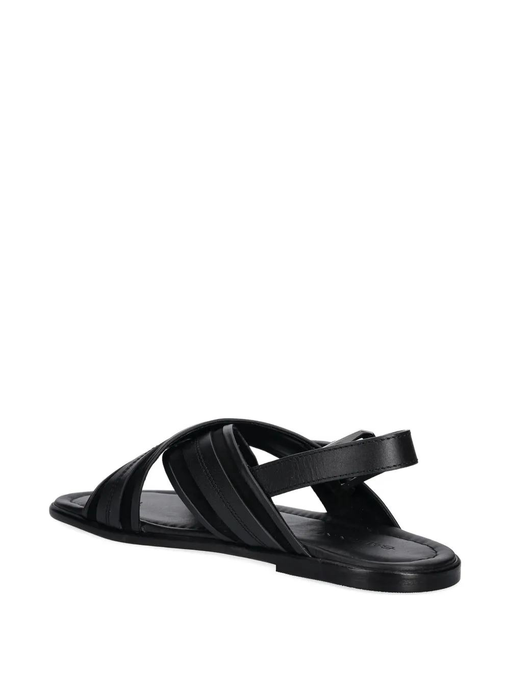 Baldinini crossed-strap leather sandals - Zwart