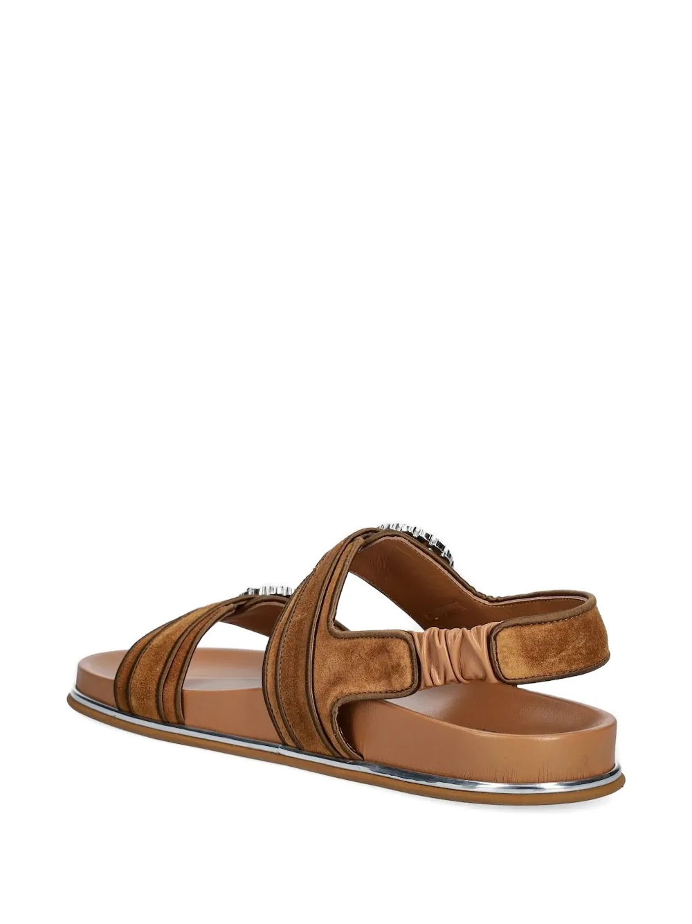Baldinini Buckle-embellished Suede Sandals In Brown