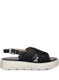 Baldinini cross-strap platform sandals - Black