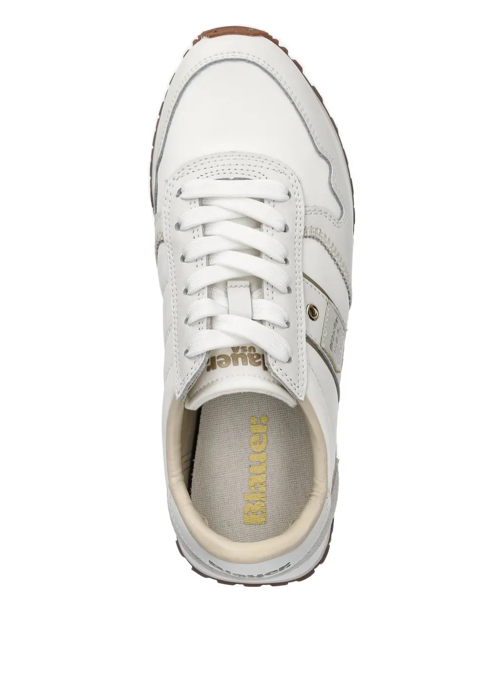 Blauer Leren sneakers met logodetail - Wit