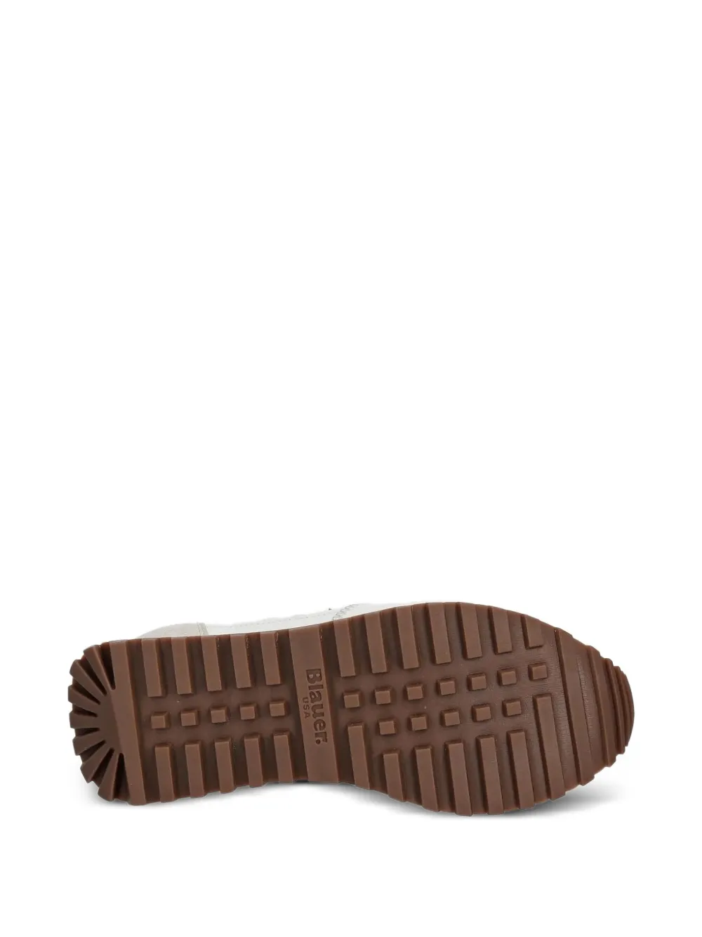 Blauer Leren sneakers met logodetail Wit
