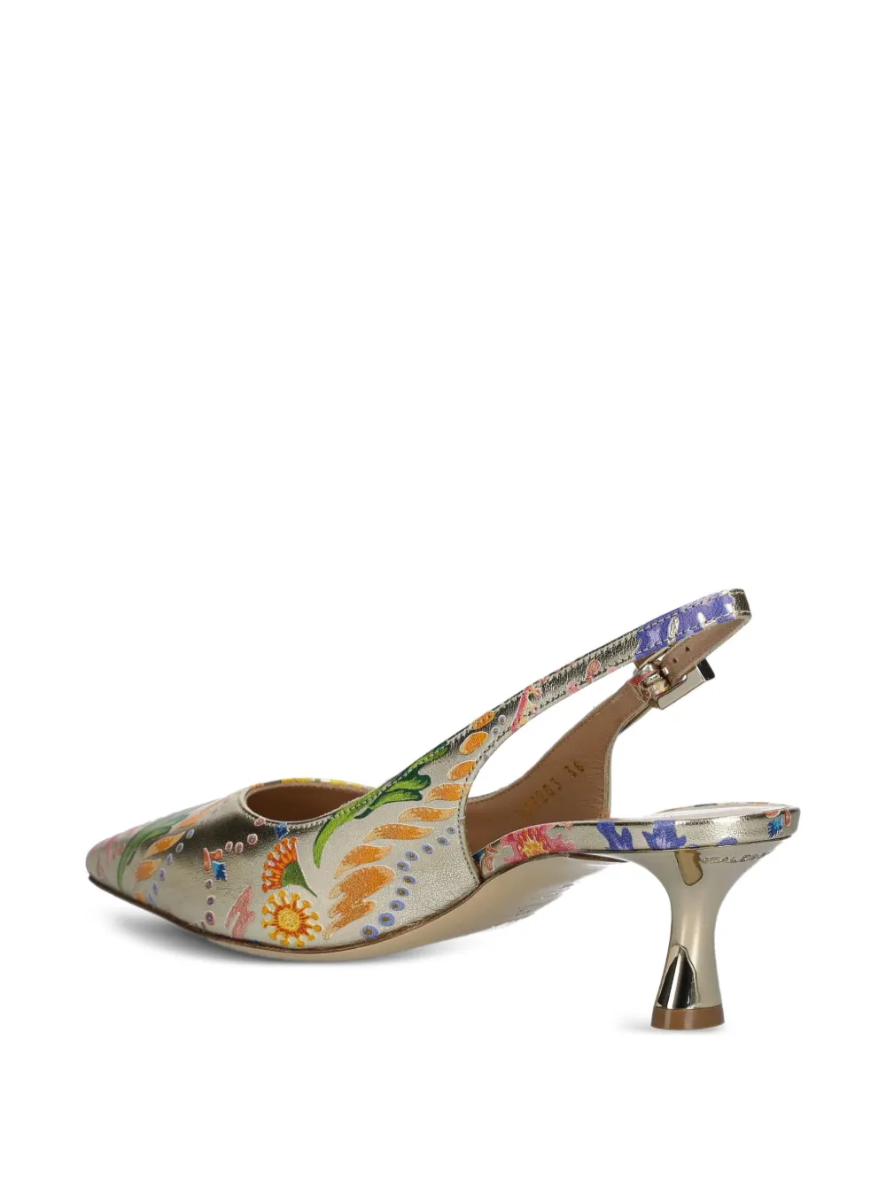 Baldinini Slingback pumps met bloemenprint Goud