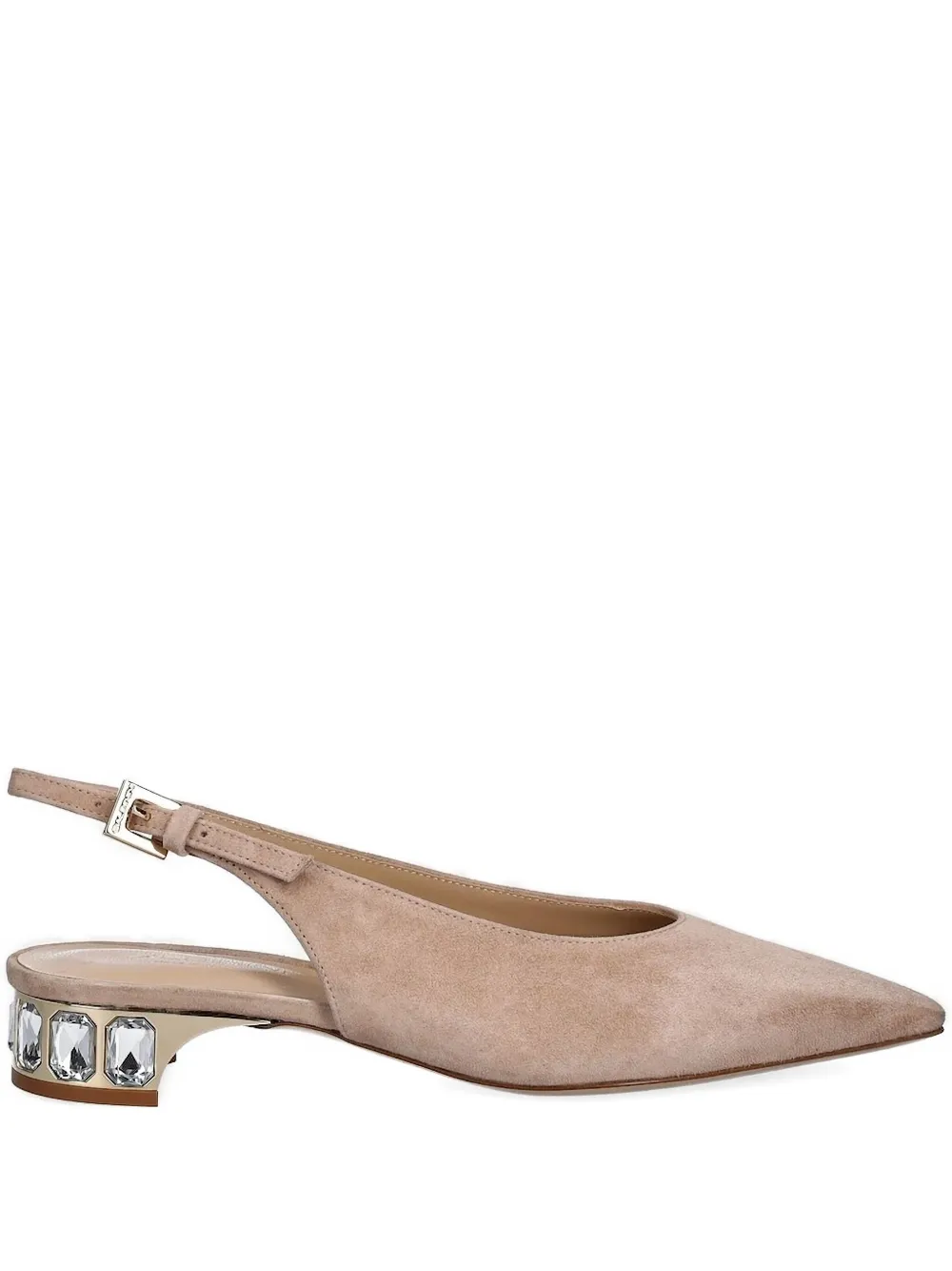 Baldinini Embellished Slingback Flat Pumps In Neutral