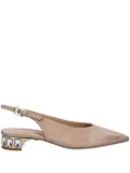 Baldinini embellished slingback flat pumps - Neutrals