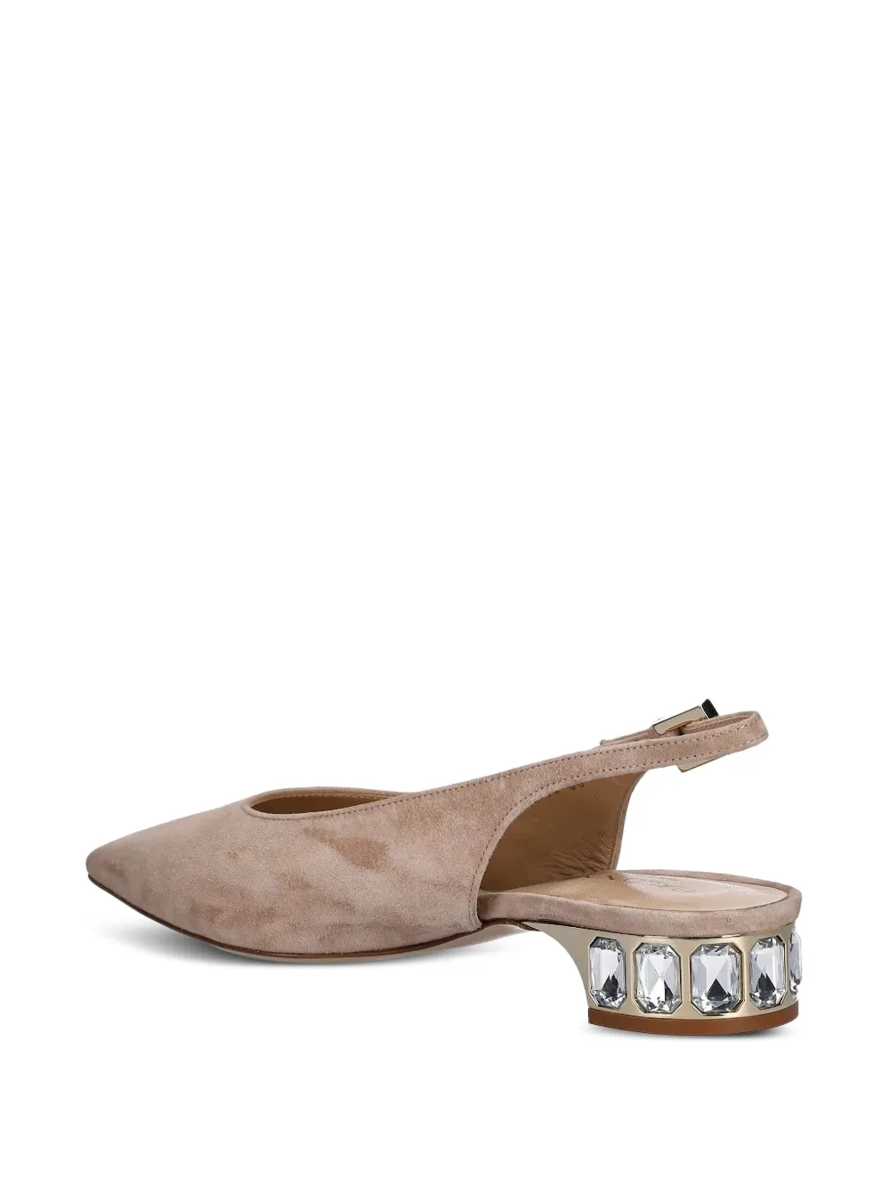 Baldinini Platte slingback pumps verfraaid met strik Beige