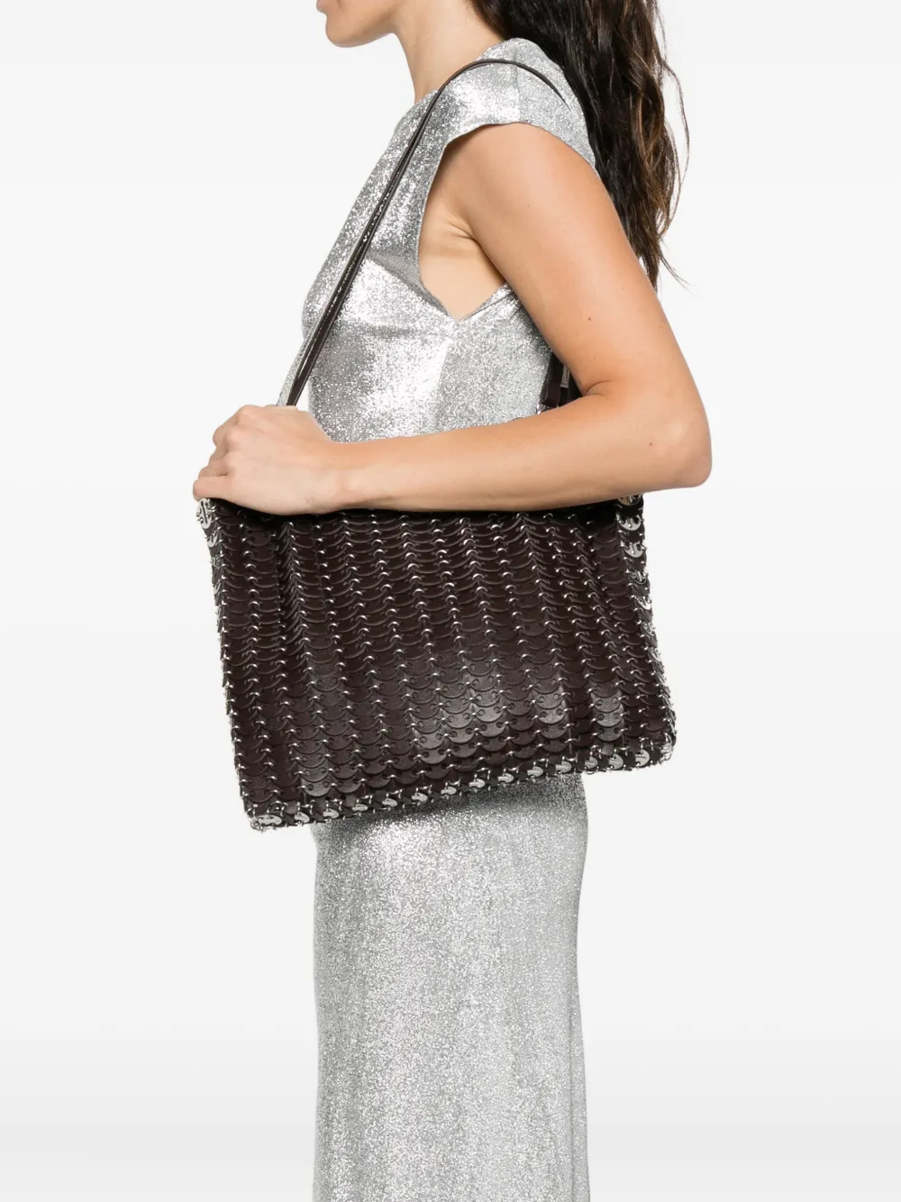 Rabanne chain-link leather tote bag Bruin