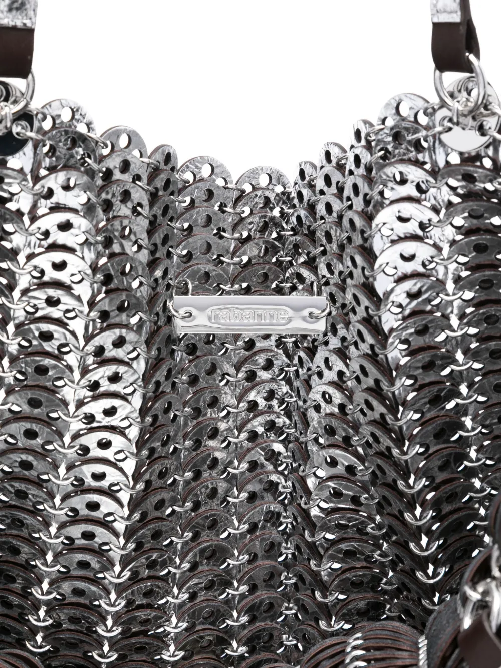 Rabanne chain-link leather tote bag Bruin