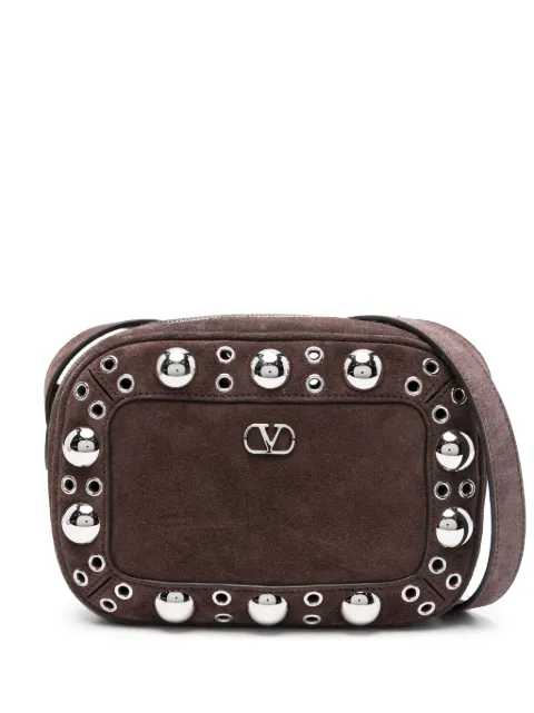 Valentino Garavani Nellcote eyelet-embellished suede shoulder bag