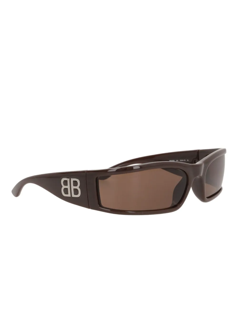 Balenciaga Zonnebril met rechthoekig montuur en BB-logo Bruin