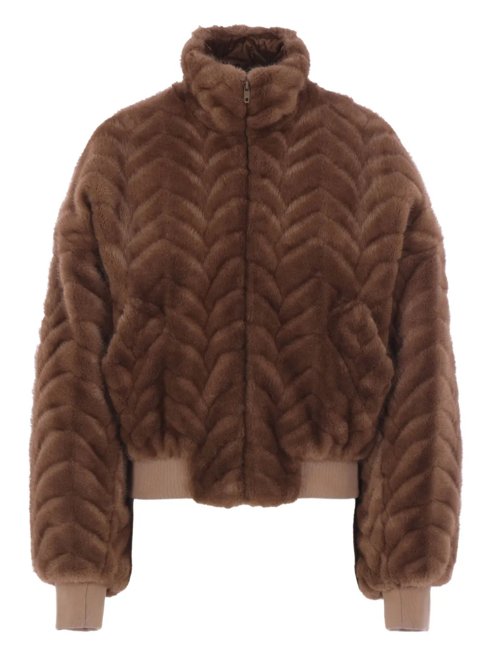 Balenciaga abrigo capitonado con cuello alto | marrón | Image 1