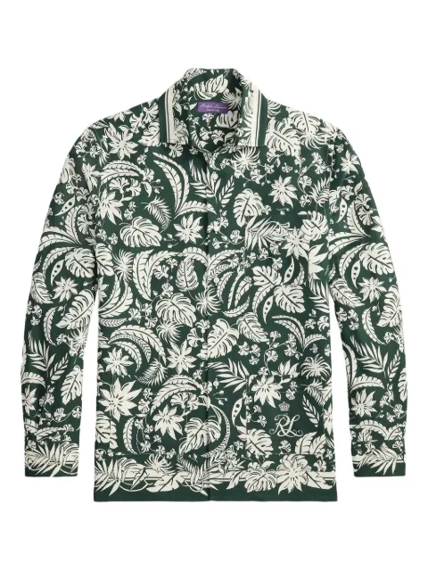 Ralph Lauren Purple Label leaf-print shirt