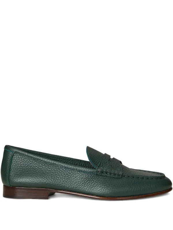 Polo Ralph Lauren Pebble Leather Loafers in Green