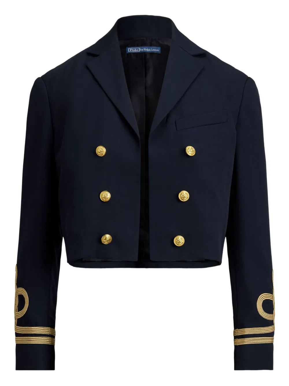 Polo Ralph Lauren Cropped Rope-detail Jacket In Blue