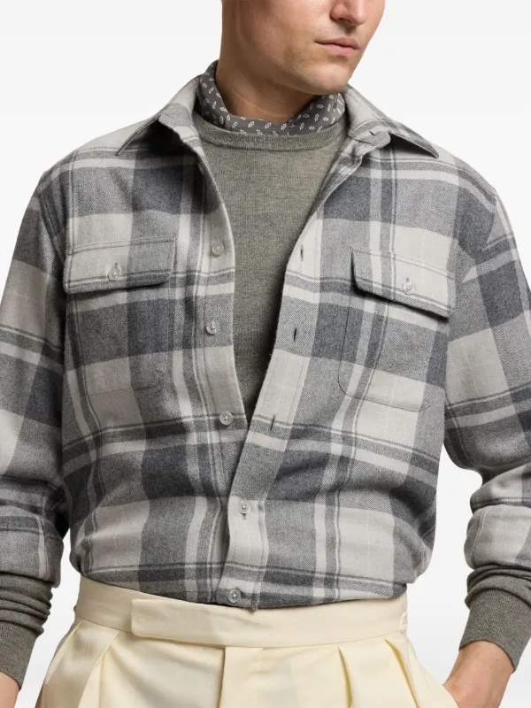 Ralph Lauren Purple Label チェック シャツ | グレー | FARFETCH JP
