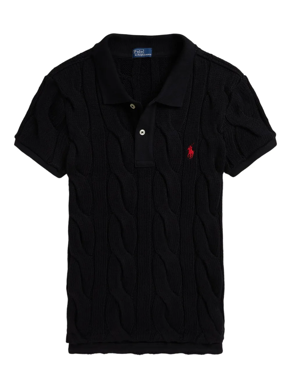 Polo Ralph Lauren Kabelgebreid poloshirt Zwart