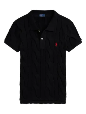 Polo Ralph Lauren Julie Slim Polo Shirt | Black | FARFETCH